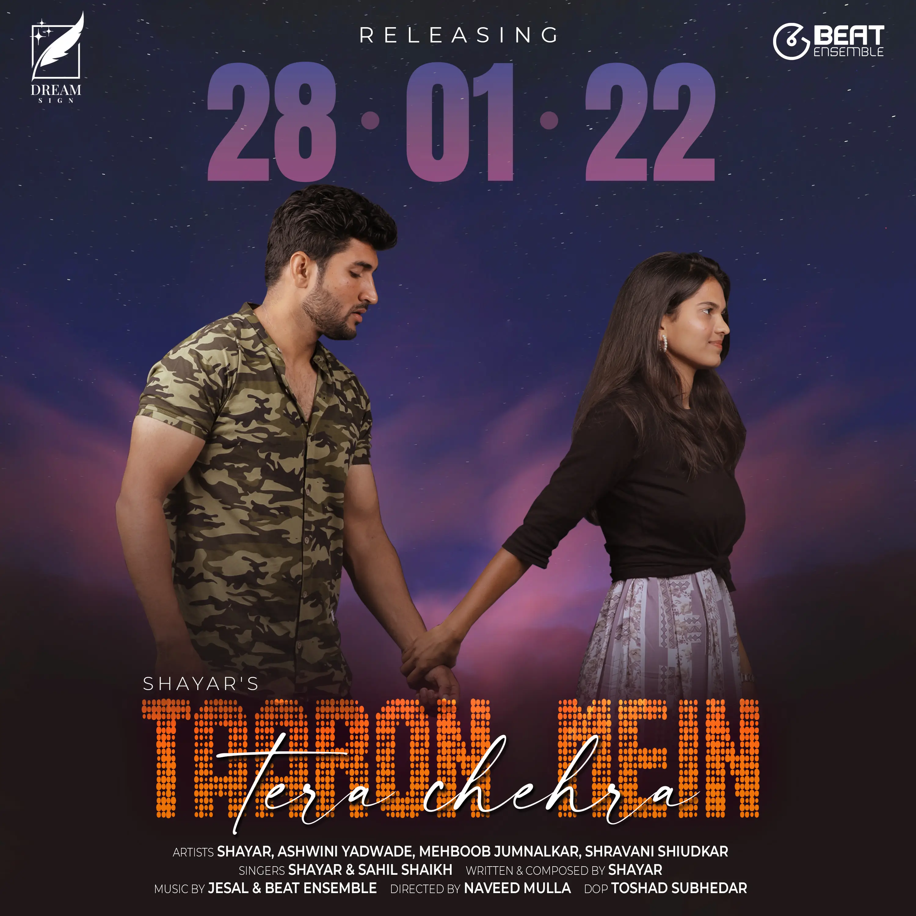 Announcement artwork for the song Taaron Mein Tera Chehra