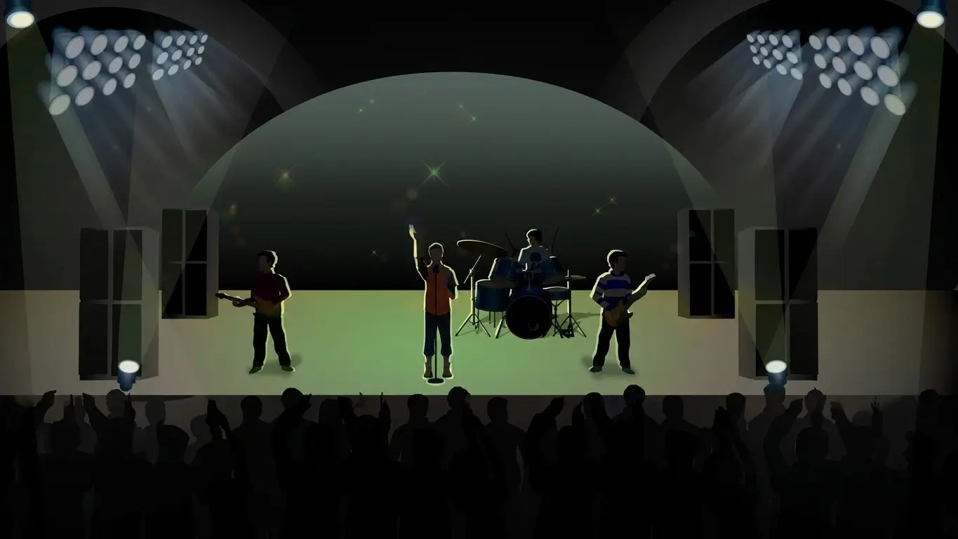 Still from the concert stage animation