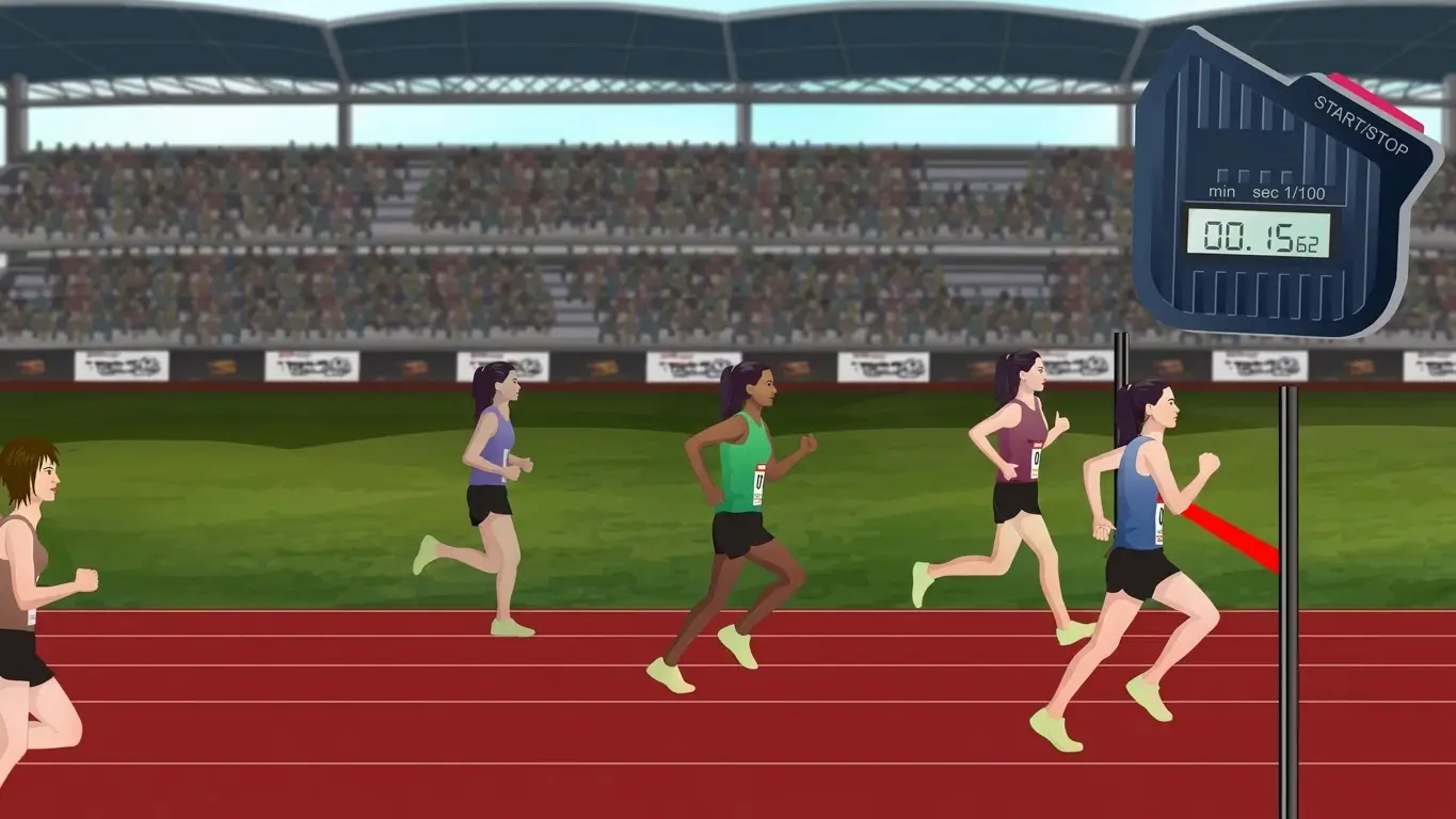 Still from the race track animation